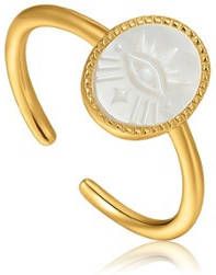 Ania Haie Evil Eye Emblem verstelbare ring verguld