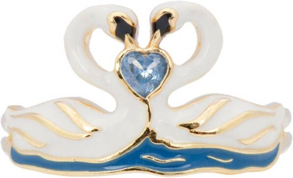 Anna + Nina Swan Lake ring verguld