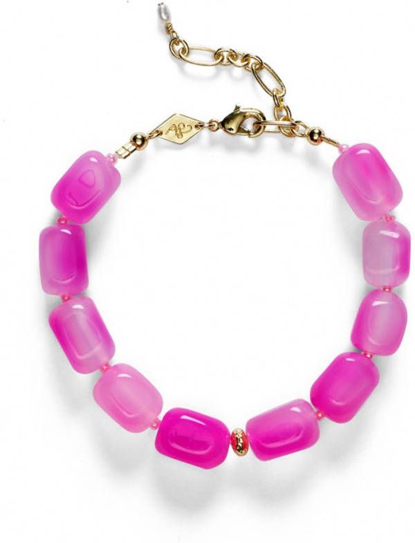 ANNI LU Pink Lake armband verguld