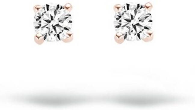 Blush Oorknopjes van 14 karaat rosé, goud met zirkonia 7138RZI