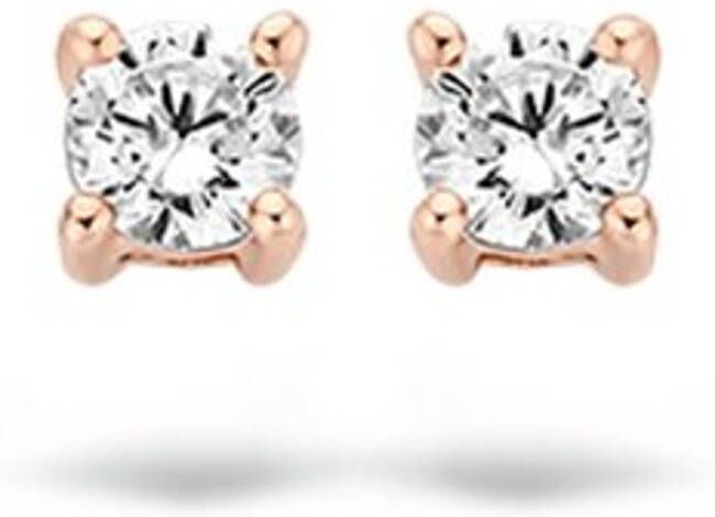 Blush Oorknopjes van 14 karaat rosé, goud met zirkonia 7211RZI