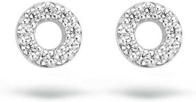 Blush Oorknopjes van 14 karaat witgoud met zirkonia 7193WZI