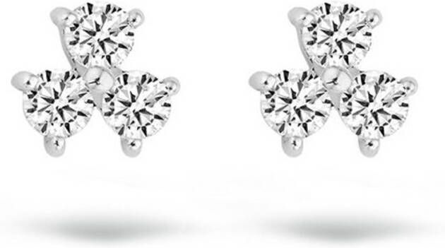 Blush Oorknopjes van 14 karaat witgoud met zirkonia 7197WZI