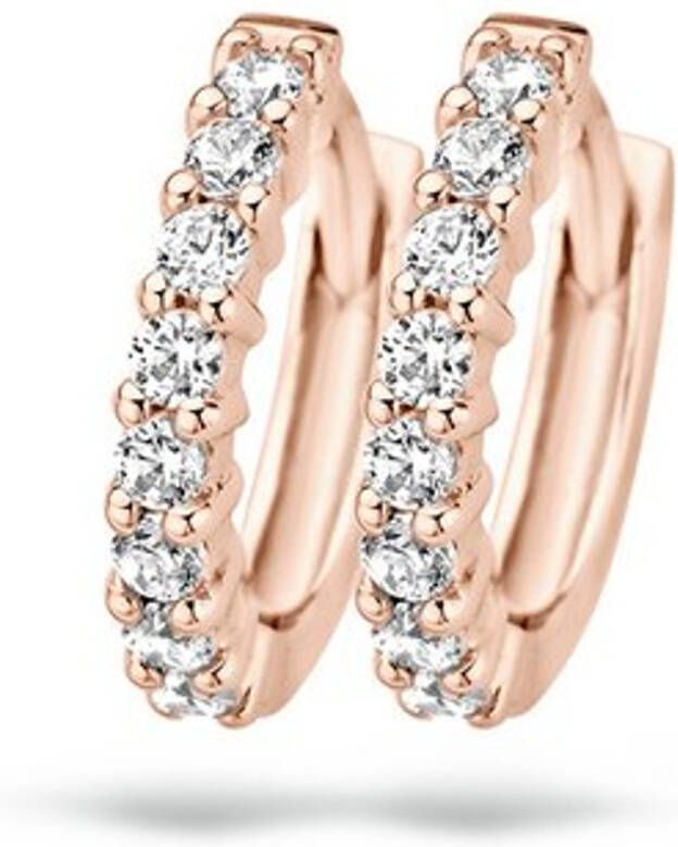 Blush Oorringen van 14 karaat rosé, goud met zirkonia 7134RZI