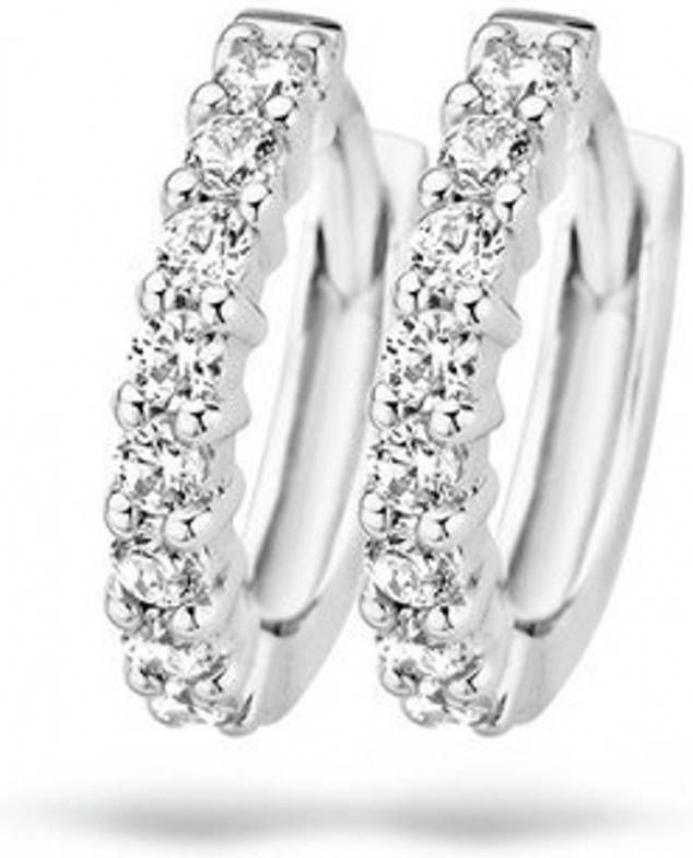 Blush Oorringen van 14 karaat witgoud met zirkonia 7134WZI