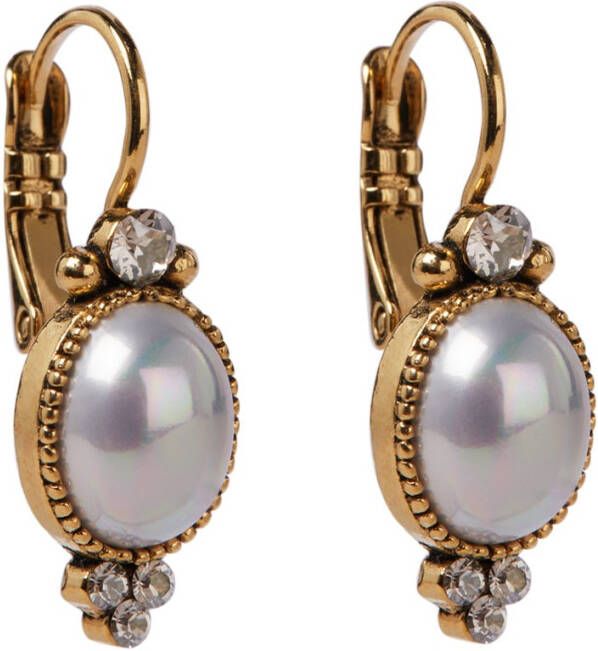 Camps en Camps Oorbellen Pearly Dormeuses Goudkleurig