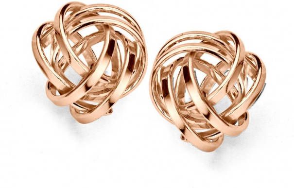 Casa Jewelry Knoopje oorknopjes van zilver rosegoud verguld