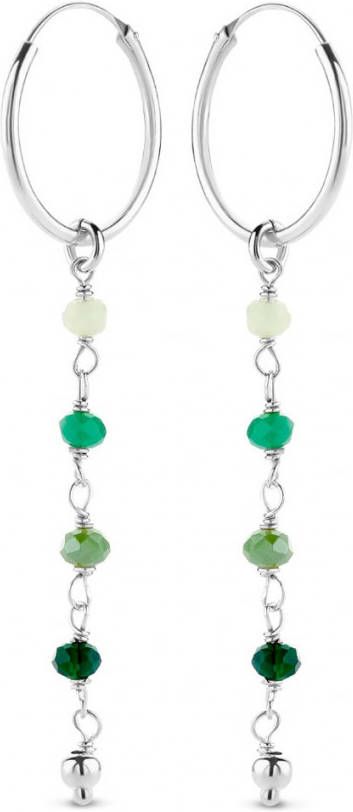 Casa Jewelry Mystic Emerald oorringen van zilver