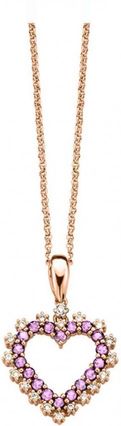 Diamond Point Birthstones gouden hanger Februari