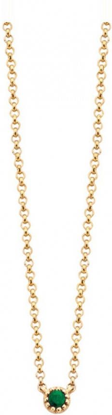 Diamond Point Geelgouden collier 0 04 ct smaragd Joy
