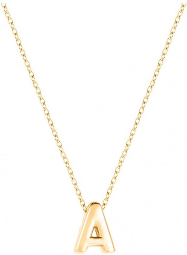Diamond Point Geelgouden collier Alphabet