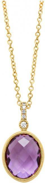 Diamond Point Geelgouden hanger 1 88 ct paarse amethist Philosophy