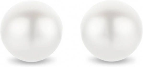 Diamond Point Geelgouden oorsieraden witte zoetwaterparel Riviè, ra