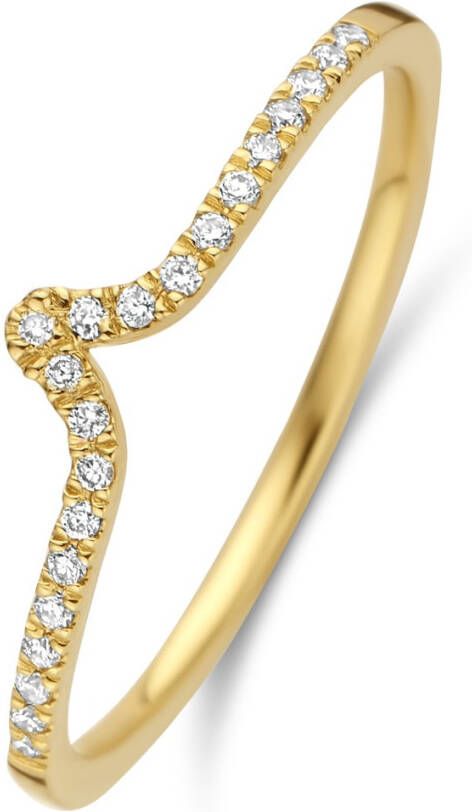 Diamond Point Geelgouden ring 0 08 ct diamant Cosmic