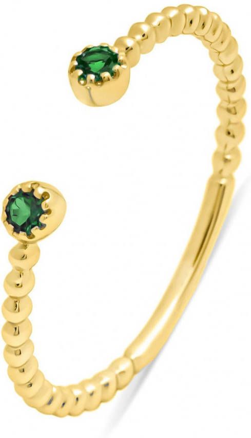 Diamond Point Geelgouden ring, 0 08 ct smaragd, Joy