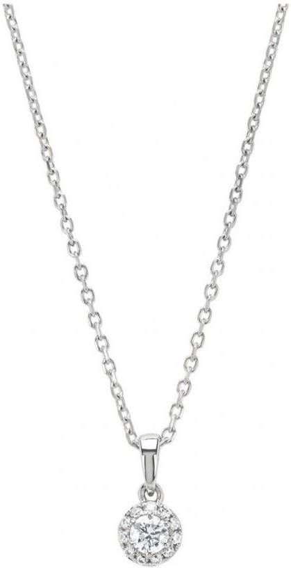 Diamond Point Ketting van 14 karaat witgoud met 0 15 ct diamant Starlight