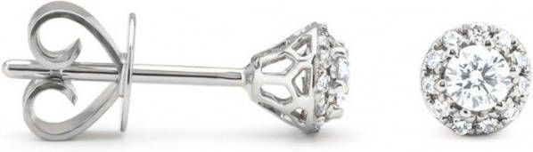 Diamond Point Oorbellen van 14 karaat witgout met 0 30 ct diamant Starlight