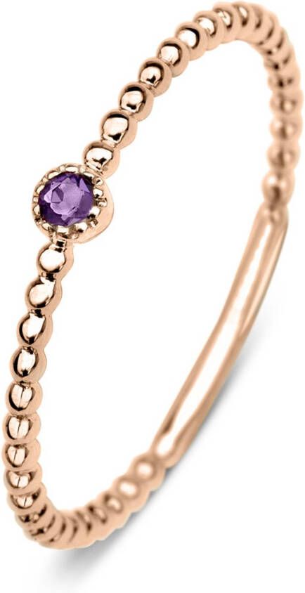Diamond Point Rosé, gouden ring 0.04 ct paarse amethist Joy