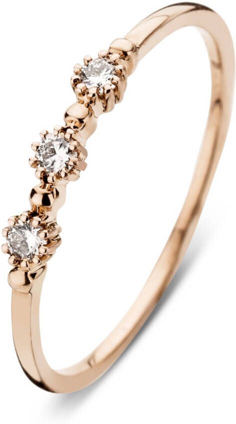 Diamond Point Rosé, gouden ring 0.10 ct diamant Joy