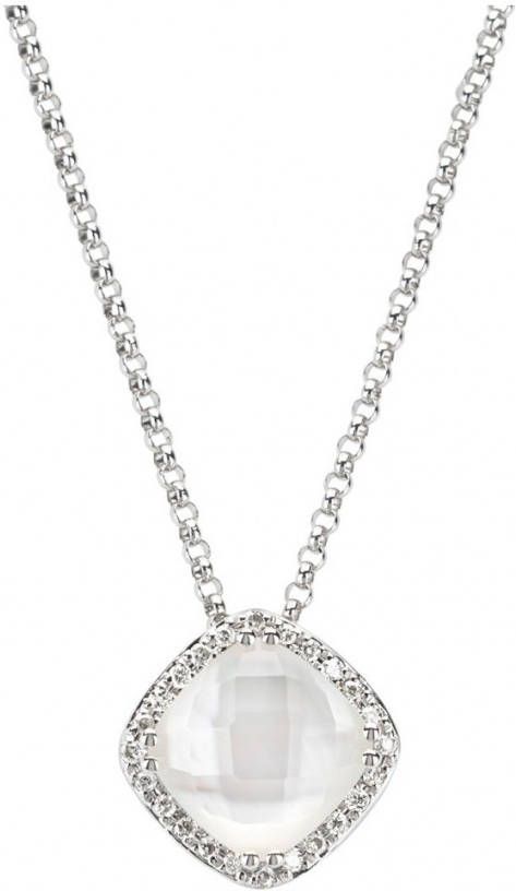 Diamond Point Witgouden hanger, 1.35 ct kwarts, Fië, sta