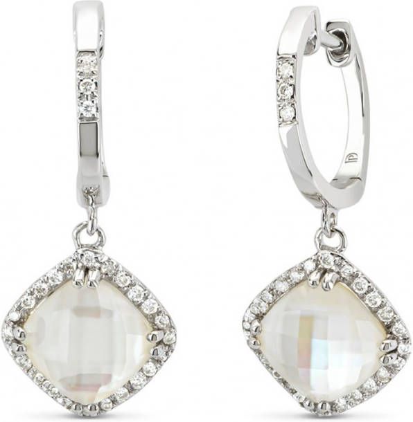 Diamond Point Witgouden oorsieraden, 2.78 ct kwarts, Fië, sta