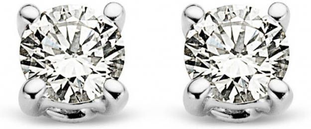 Diamond Point Witgouden solitair groeibriljant oorstekers, 0 08 ct 0 08 ct diamant Groeibriljant