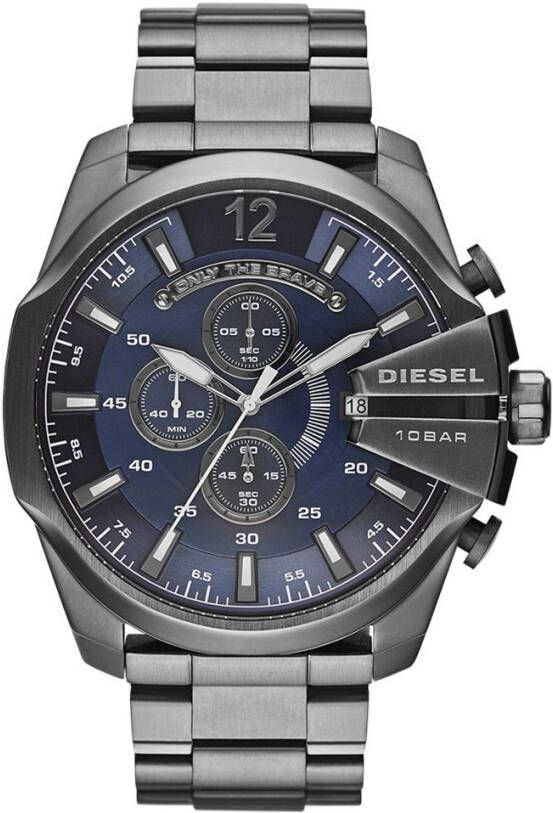 Diesel Horloges Mega Chief DZ4329 Zilverkleurig
