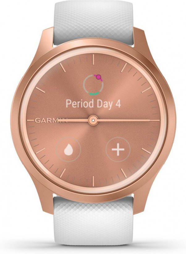 Garmin Vivomove Style Smartwatch Met Mechanische Wijzers En Kleurentouchscreen Rose Goud Wit
