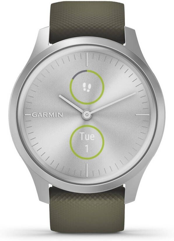 Garmin Vivomove Style Smartwatch Met Mechanische Wijzers En Kleurentouchscreen Silver Moss