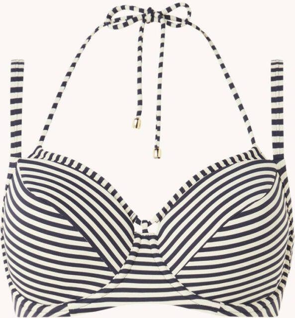 Marlies Dekkers Holi Vintage Plunge Balconette Bikini Top | Wired Padded Blue ecru 70d