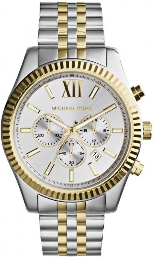 Michael Kors horloge MK8344 Lexington Zilver, goud