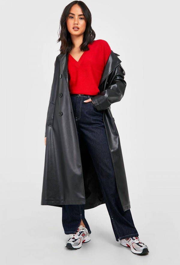 boohoo Basic Boxy Trui Met V Hals, Red