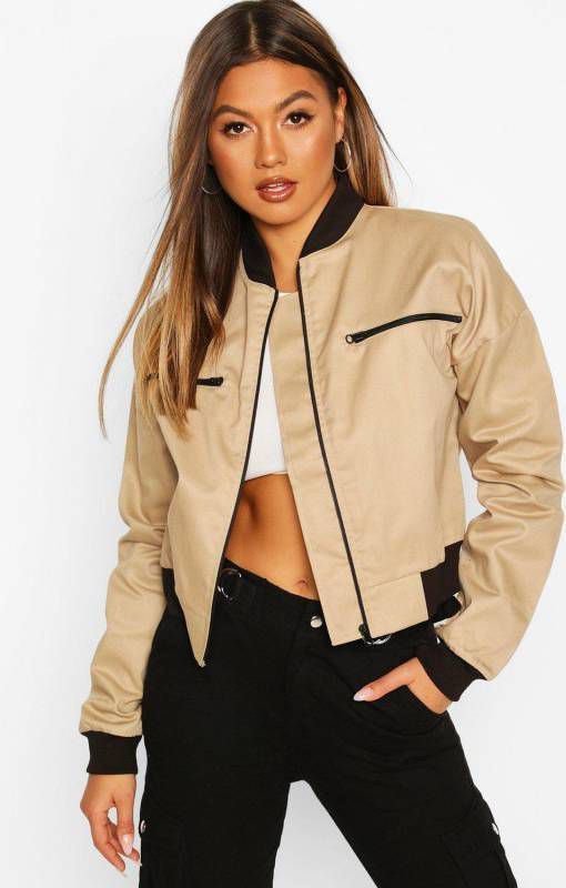 boohoo Geweven Bomberjack Met Rits, Steenrood