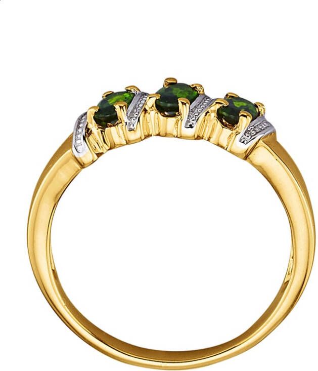 KLiNGEL Damesring met chroomdiopsieden Bicolor