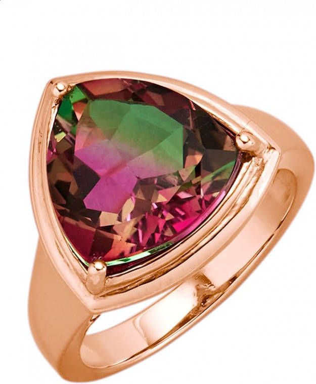 KLiNGEL Damesring met kwarts Roodgoudkleur