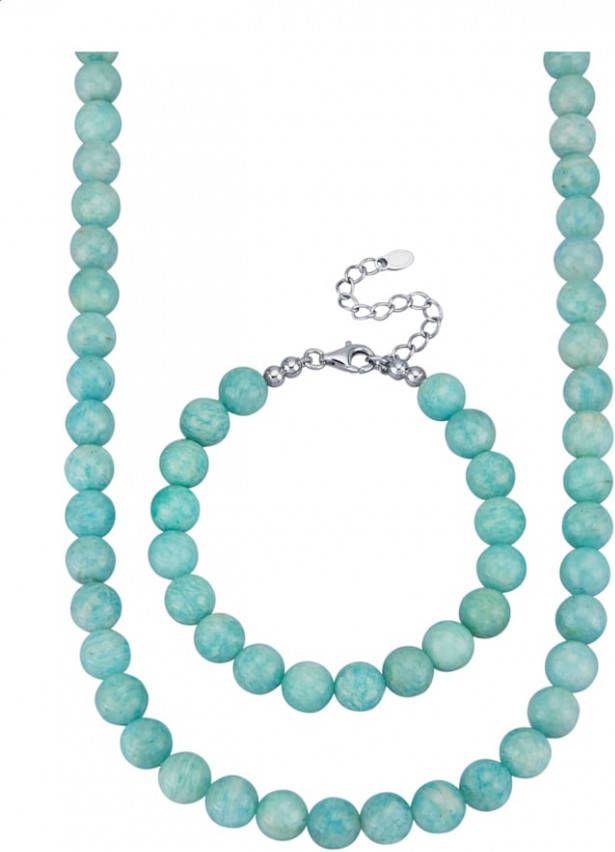 Diemer Farbstein 2 delige sieradenset Van amazoniet Turquoise