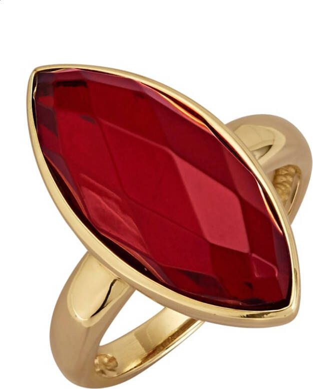 Damesring met barnsteen cabochon Rood