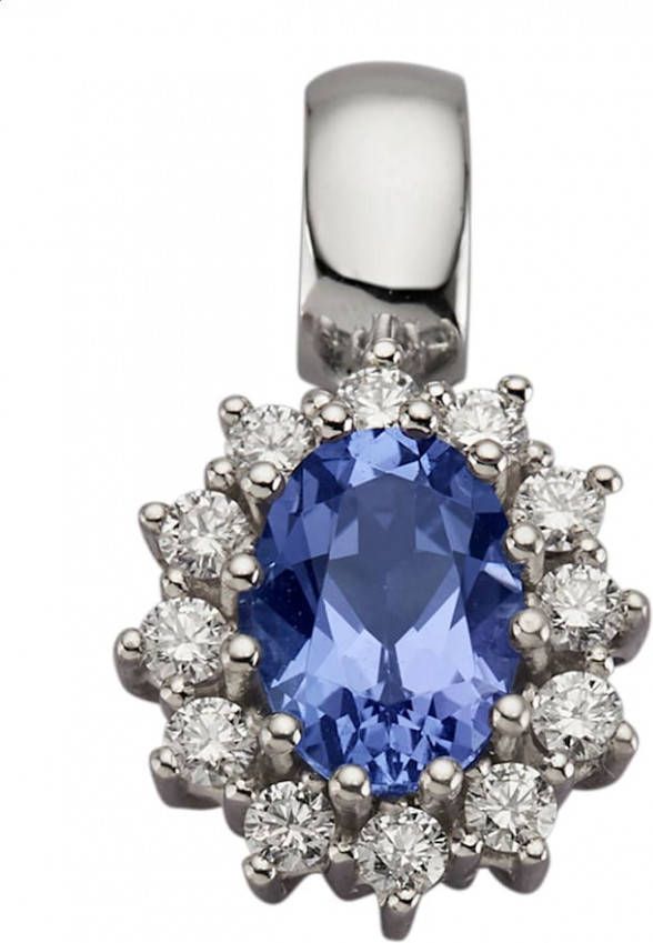 Diemer Farbstein Hanger met tanzaniet en briljanten Blauw