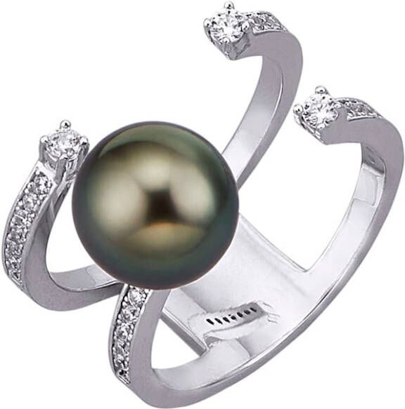 KLiNGEL Damesring met Tahiti cultivé parel Zwart