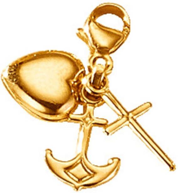 KLiNGEL Hanger Geloof, hoop en liefde Geloof, hoop & liefde, 8 kt. Goudkleur