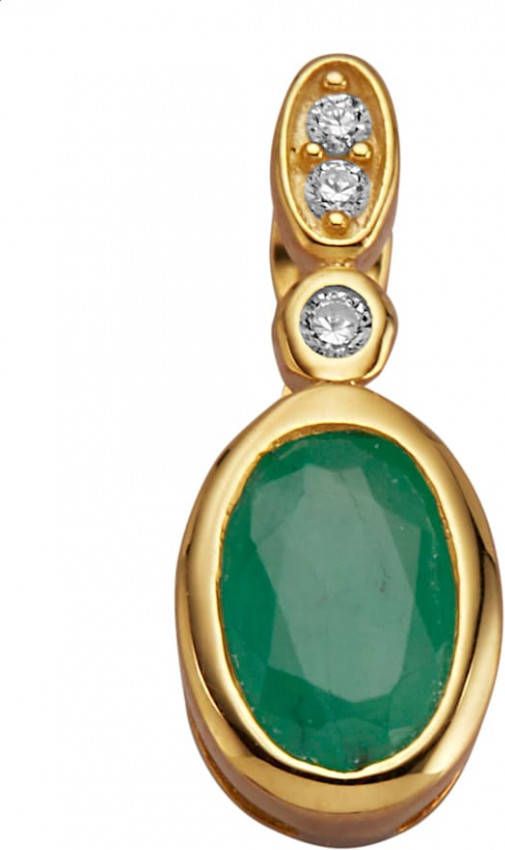 KLiNGEL Hanger met smaragd Goudkleur