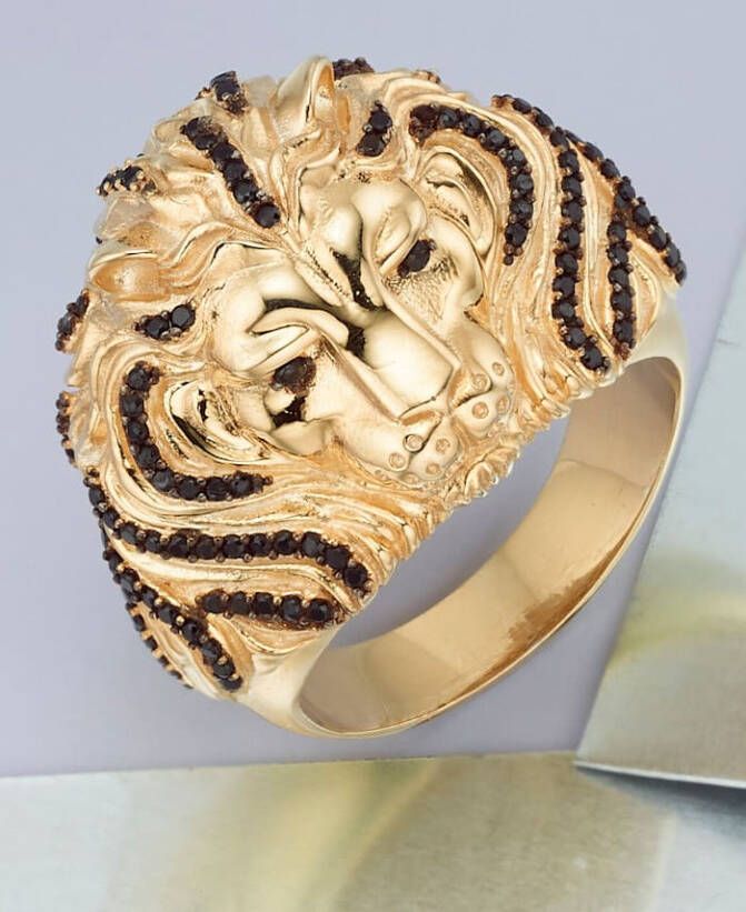 KLiNGEL Herenring van echt zilver met onyx Zwart