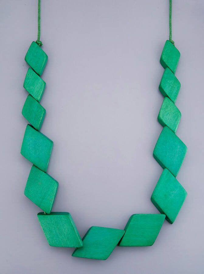 KLiNGEL Ketting met houten elementen Groen