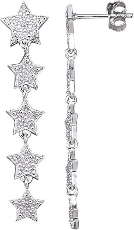 KLiNGEL Oorbellen met diamanten Zilverkleur