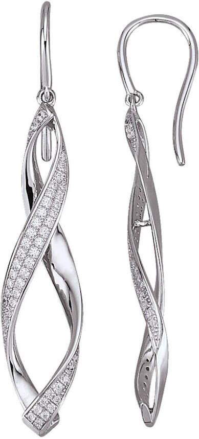 KLiNGEL Oorbellen met synth. zirkonia's Zilverkleur