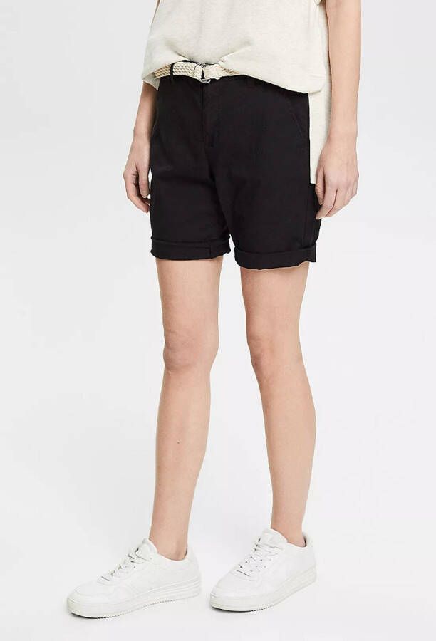 Esprit Short met een gevlochten riem met dubbel d ring gesp