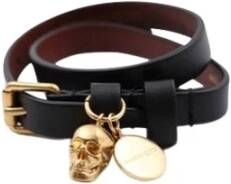alexander mcqueen Skull lederen armband Grootte u, Presta Kleur Zwart , Zwart, Dames