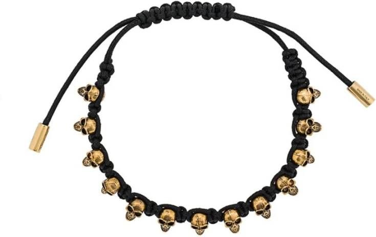 alexander mcqueen Skull Friendship Bracelet , Zwart, Heren