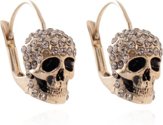 alexander mcqueen Schedelvormige oorbellen , Geel, Dames