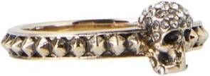 alexander mcqueen Skull Ring Grootte 13, Presta kleur goud , Geel, Dames